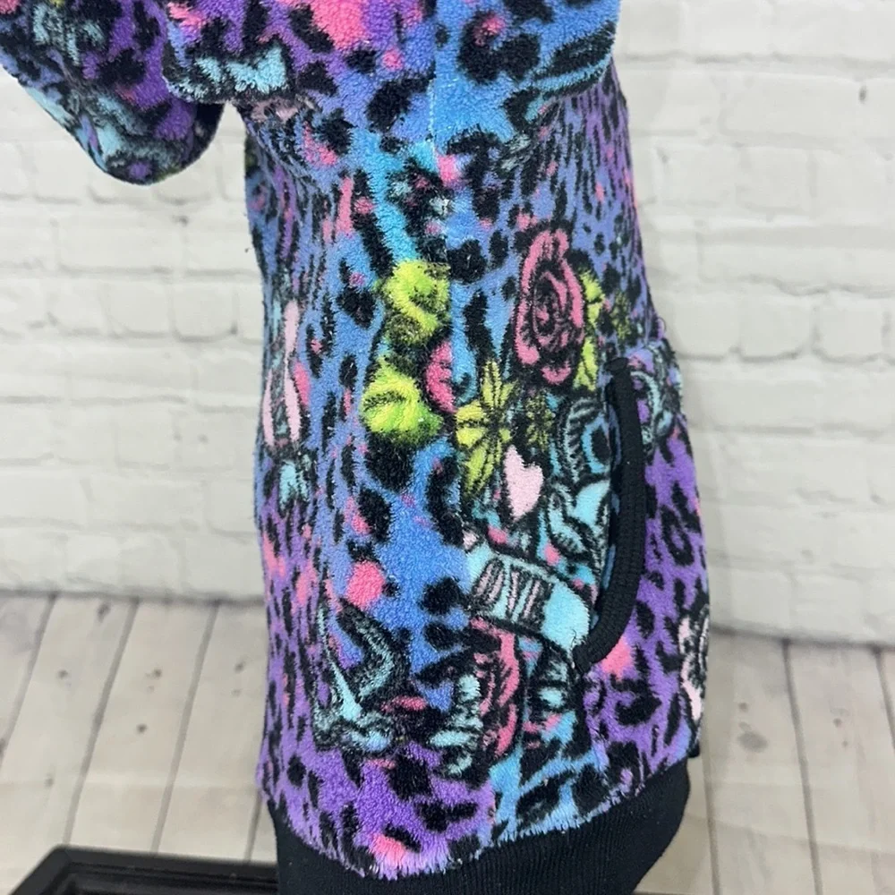 Little Girls Preloved Rainbow leopard print True Love Hoodie size 6/6x 🐆 🌈 y2k